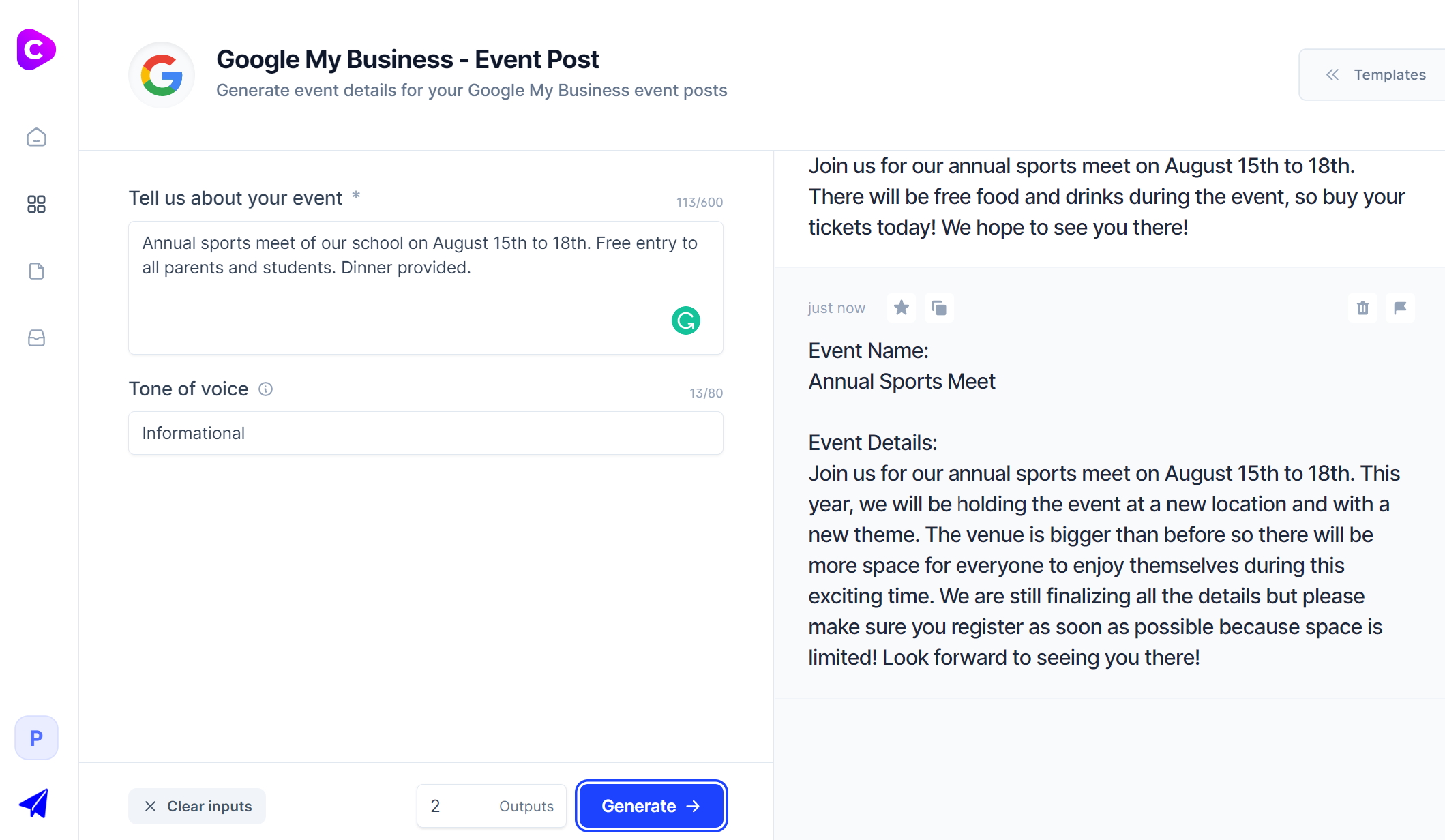 Jarvis.ai - Google My Business Event Post Template