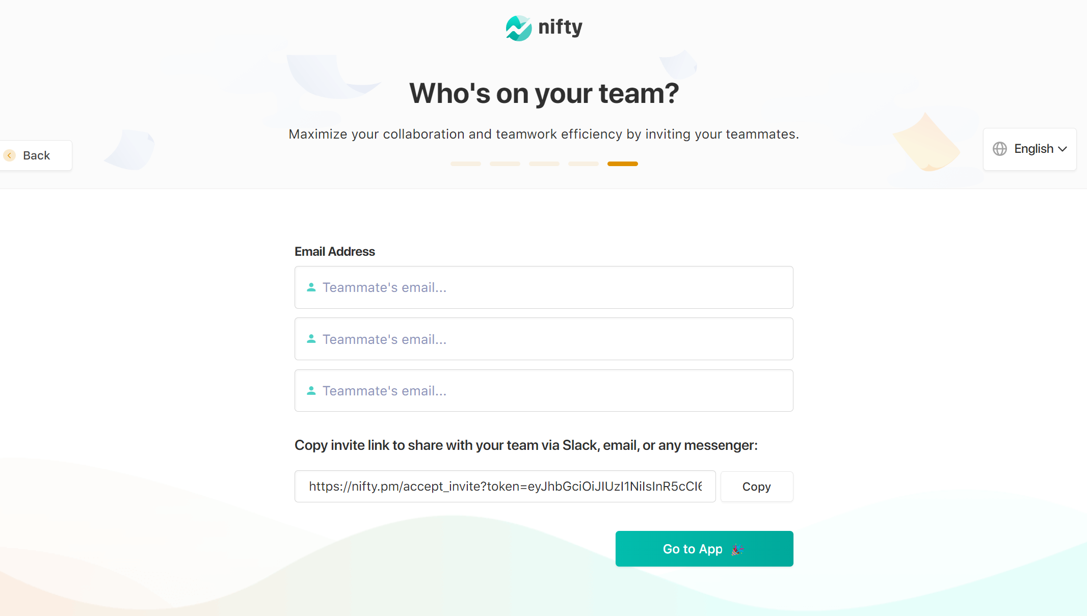 Nifty - Onboarding step