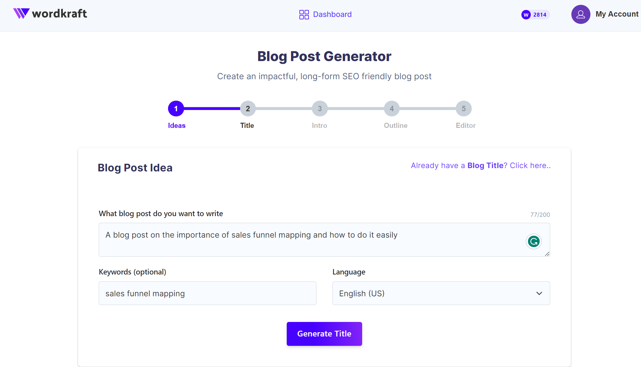 Wordkraft.ai - Blog Post Generator